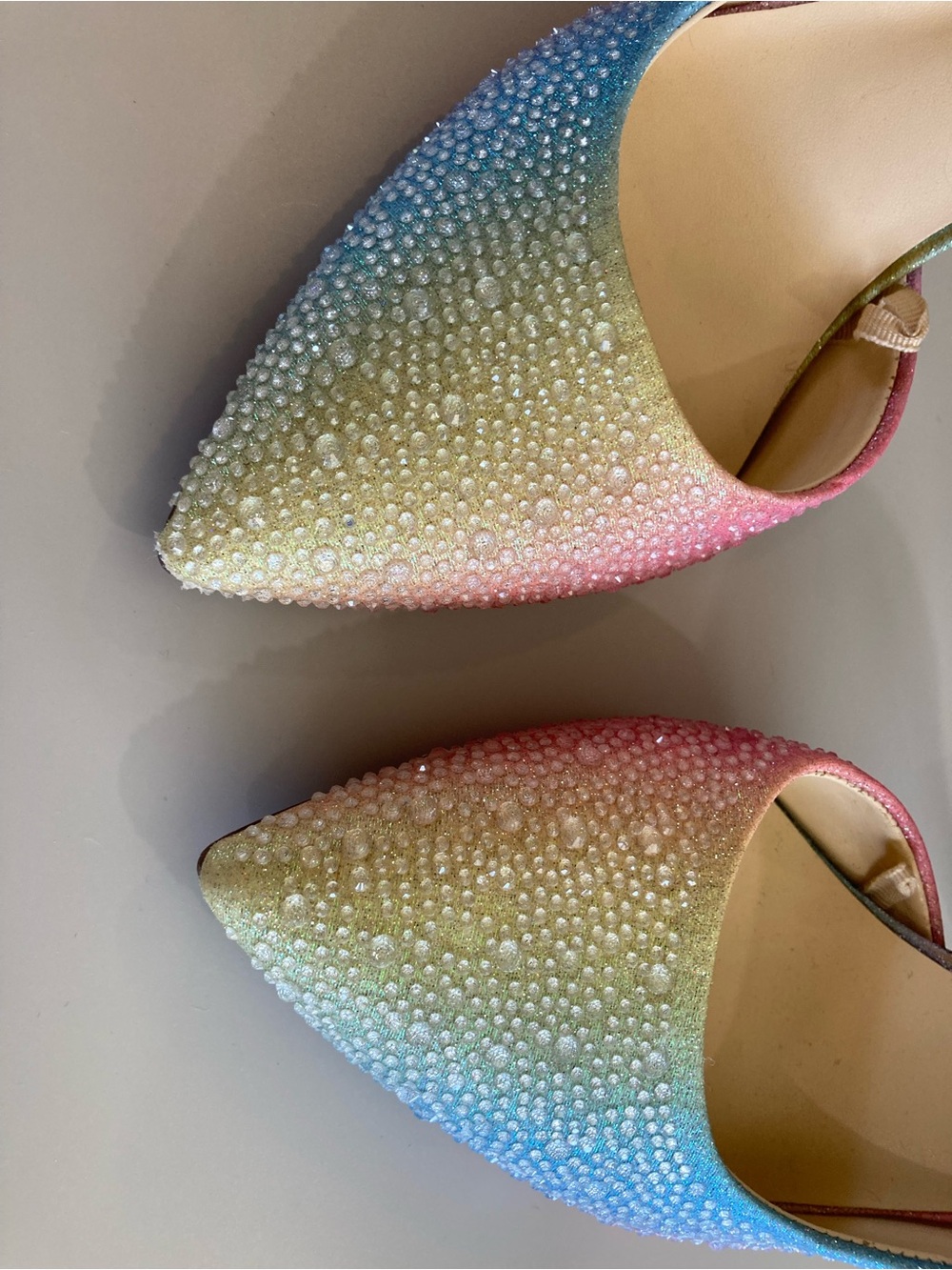 Jessica Simpson Multicolor Pastel Ombre Crystal Pointed-Toe Heels - Picture 7 of 8